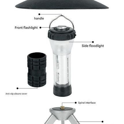 Portable Outdoor Camping Lantern with Tripod Stand, Soft Light Diffuser & USB-C Charging(black).