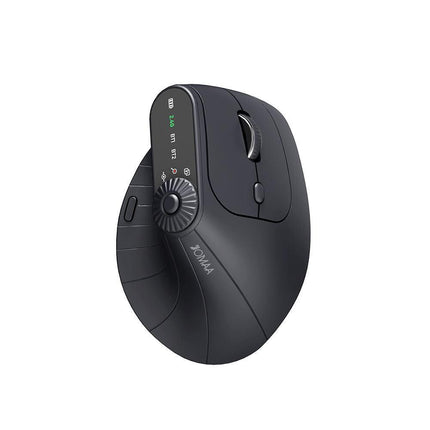 Ergonomic Vertical Mouse - 2.4G/Bluetooth Multi-Mode, LED Display, 57-Degree Angle, & 400mAh Battery(Black).