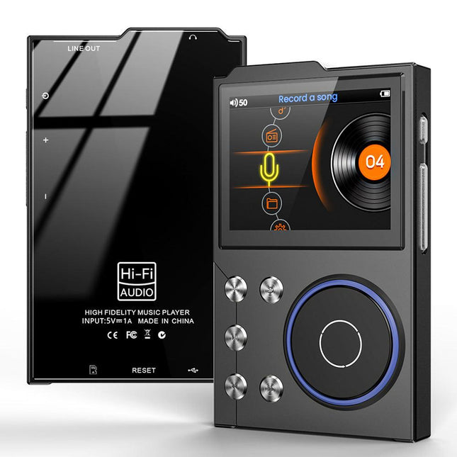 Portable Hi-Res Digital Audio Player - DSD, Dual DAC, Bluetooth 5.0, Expandable Storage(BLACK 16GB + 16GB).