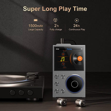Portable Hi-Res Digital Audio Player - DSD, Dual DAC, Bluetooth 5.0, Expandable Storage(BLACK 16GB + 16GB).
