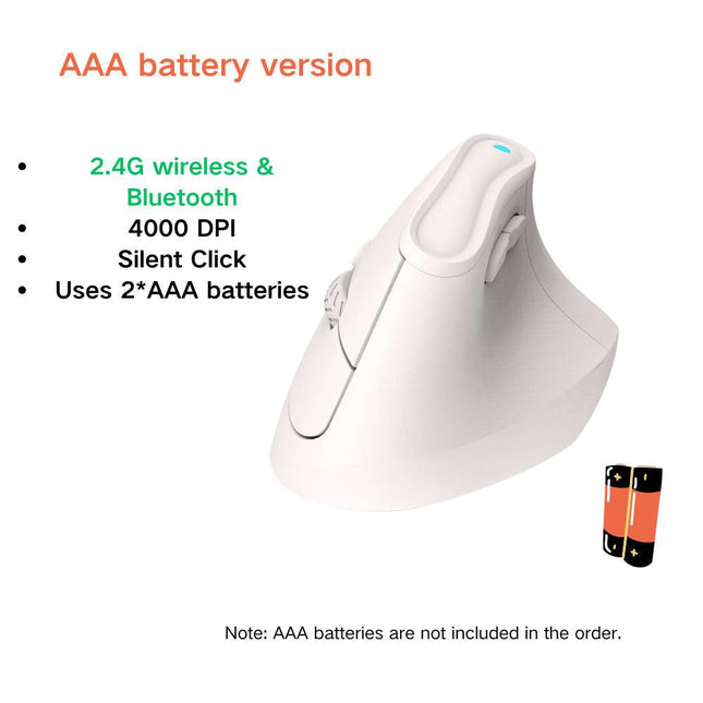 Ergonomic Vertical Mouse - Multi-Device Bluetooth5.0 & 2.4G Wireless, Adjustable DPI, Silent Click(pale pinkish gray).