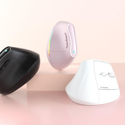 Ergonomic Vertical Mouse - Multi-Device Bluetooth5.0 & 2.4G Wireless, Adjustable DPI, Silent Click(green).