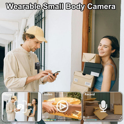 Mini Body Camera with 180 Rotatable Lens, Night Vision & Motion Detection - 1.3 Screen 1200mAh Battery(black)".