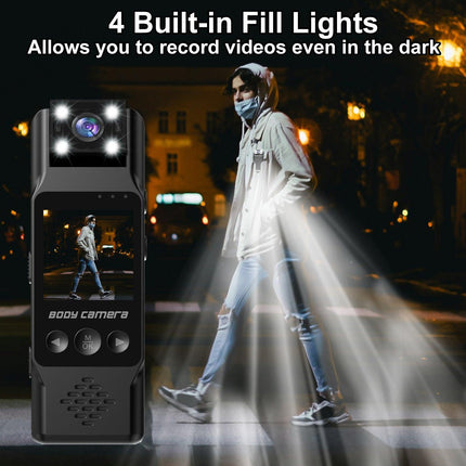 Mini Body Camera with 180 Rotatable Lens, Night Vision & Motion Detection - 1.3 Screen 1200mAh Battery(black)".