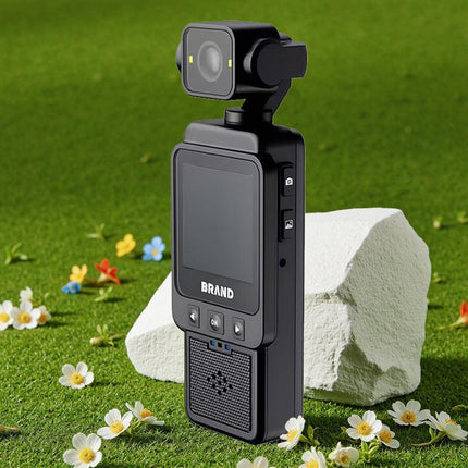 Compact Body Camera with 180° Rotatable Lens, Night Vision, WiFi & Built-in Fill Lights(black+128G).