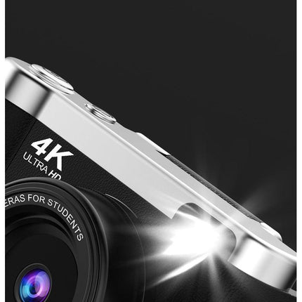 4K Ultra HD Digital Camera - 75MP, 2.8-inch Rotatable Screen, Auto Focus & Built-in Flash(white).
