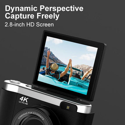4K Ultra HD Digital Camera - 75MP, 2.8-inch Rotatable Screen, Auto Focus & Built-in Flash(pink).