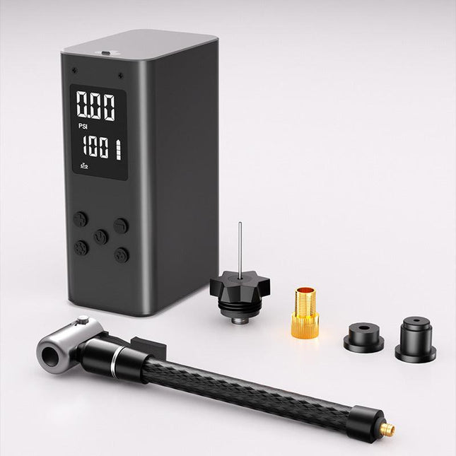 Mini Portable Electric Air Pump - 100 PSI, Digital Display, 50s Fast Inflation, USB Rechargeable(black).