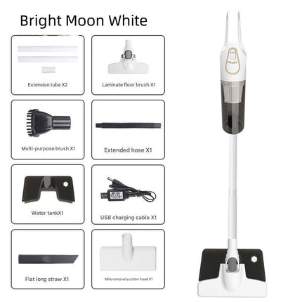 Cordless 2-in-1 Handheld & Stick Vacuum Cleaner with Detachable Water Tank & Dust Mite Remover(white).