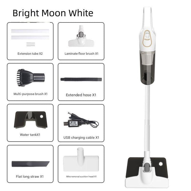 Cordless 2-in-1 Handheld & Stick Vacuum Cleaner with Detachable Water Tank & Dust Mite Remover(white).