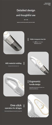 Cordless 2-in-1 Handheld & Stick Vacuum Cleaner with Detachable Water Tank & Dust Mite Remover(white).