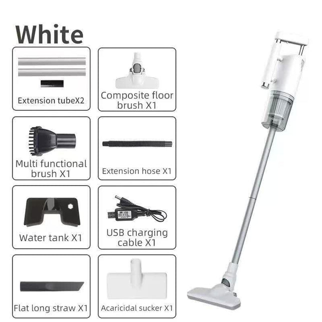 Cordless 2-in-1 Handheld & Stick Vacuum Cleaner - Powerful Suction, Washable Filter, Multi-Tool Kit(White).