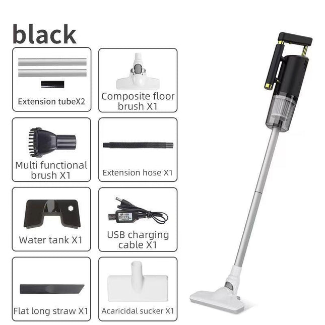 Cordless 2-in-1 Handheld & Stick Vacuum Cleaner - Powerful Suction, Washable Filter, Multi-Tool Kit(black).