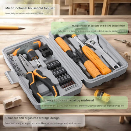 Comprehensive 30-Piece Household Tool Kit - Multi-Functional Home Repair Set with Storage Case(Grey).