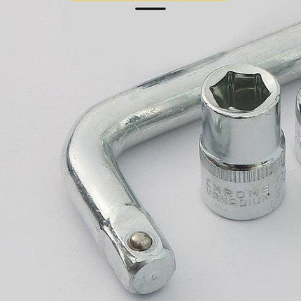 Two 10-piece L-shaped socket wrench sets - 1/2" drive chrome vanadium steel with metric sockets and housings(gray).