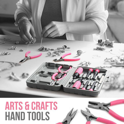 11-Piece Precision Craft & Jewelry Making Tool Kit with Portable Case - Pliers, Screwdrivers & Tweezers for DIY Projects(green).