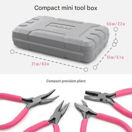11-Piece Precision Craft & Jewelry Making Tool Kit with Portable Case - Pliers, Screwdrivers & Tweezers for DIY Projects(green).