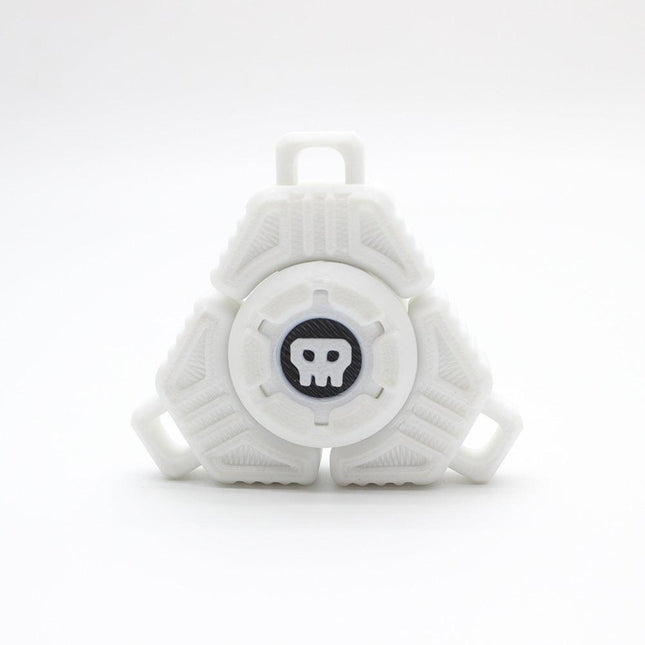 Two Sci-Fi Triangular Keychain Fidget Spinner - 3D Printed EDC Stress Relief Toy(white).