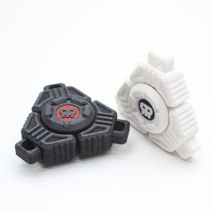 Two Sci-Fi Triangular Keychain Fidget Spinner - 3D Printed EDC Stress Relief Toy(white).