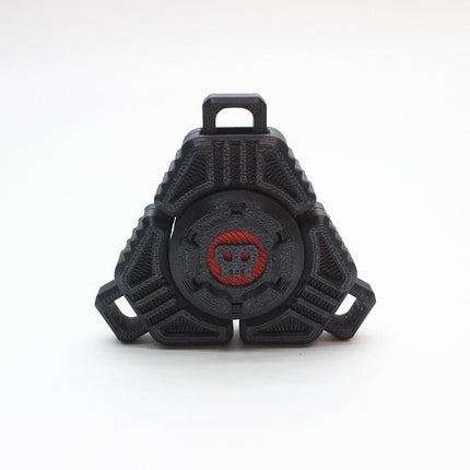 Two Sci-Fi Triangular Keychain Fidget Spinner - 3D Printed EDC Stress Relief Toy(black).