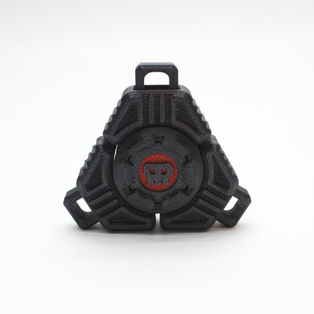 Two Sci-Fi Triangular Keychain Fidget Spinner - 3D Printed EDC Stress Relief Toy(black).