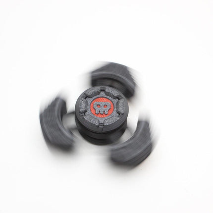 Two Sci-Fi Triangular Keychain Fidget Spinner - 3D Printed EDC Stress Relief Toy(black).