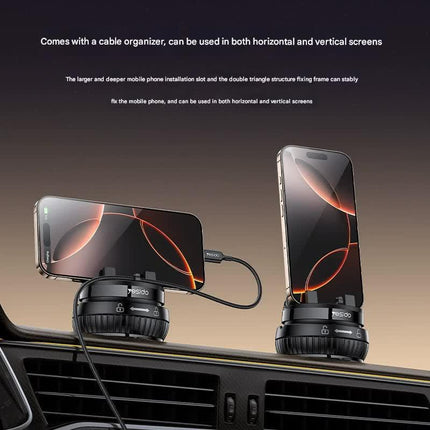 Universal Car Dashboard Phone Holder with Rotary Suction Cup & 360° Rotation(black).