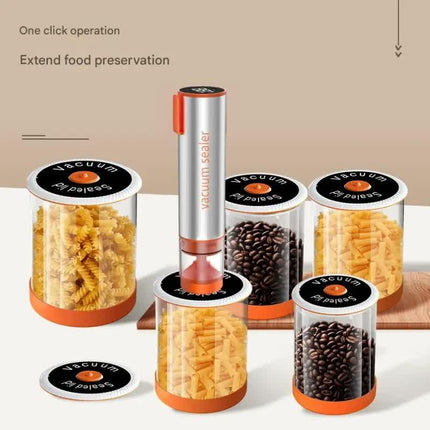 Multi-Function Handheld Electric Vacuum Sealer & Inflator Kit - For Food Bags, Jars, Wine & Balls(Gray Orange).