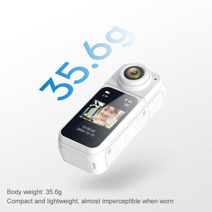 Thumb-Sized 2.7K Camera with 180 Rotatable Lens & Magnet Mount - Capture Your World Hands-Free(white+128G).