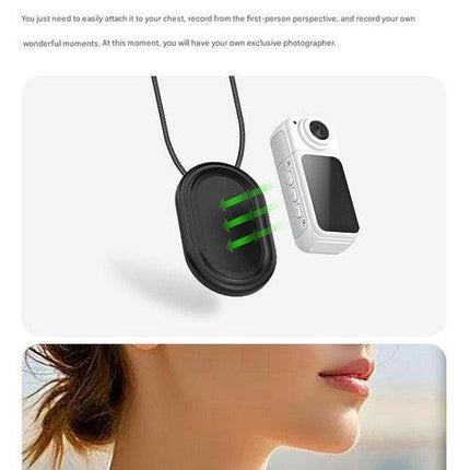 Thumb-Sized 2.7K Camera with 180 Rotatable Lens & Magnet Mount - Capture Your World Hands-Free(white+128G).