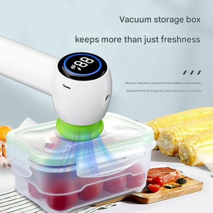 Multi-Function Handheld Vacuum Sealer & Inflator with LED Display - For Food Storage, Jars, Bags & Balls(white).