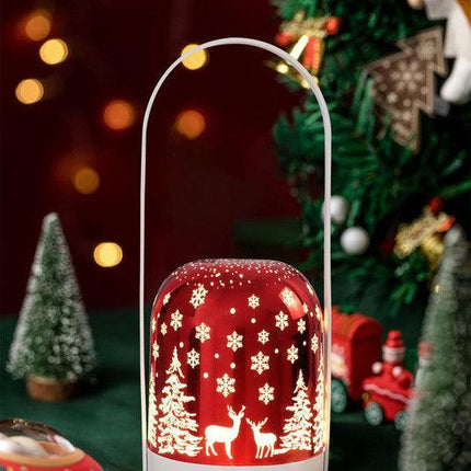 Portable Christmas LED Lantern - Dimmable, 3 Color Temps, 5200mAh Battery & Memory Function(Green).