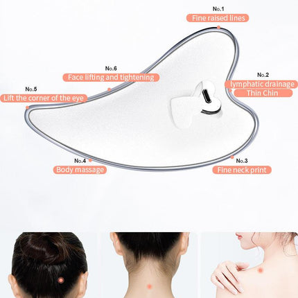 Electric Gua Sha Facial Massager with Heat, Vibration & LED Light Therapy - 4-in-1 Scraping Tool for Face Lifting, Skin Tightening & Anti-Wrinkle(White).