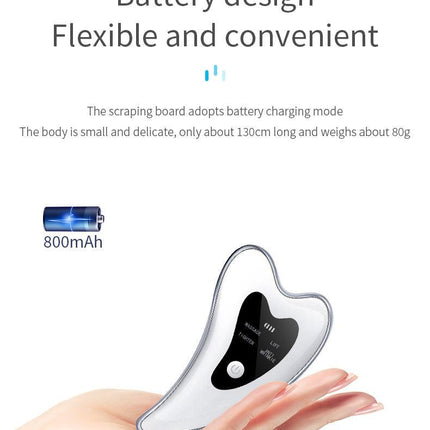 Electric Gua Sha Facial Massager with Heat, Vibration & LED Light Therapy - 4-in-1 Scraping Tool for Face Lifting, Skin Tightening & Anti-Wrinkle(White).