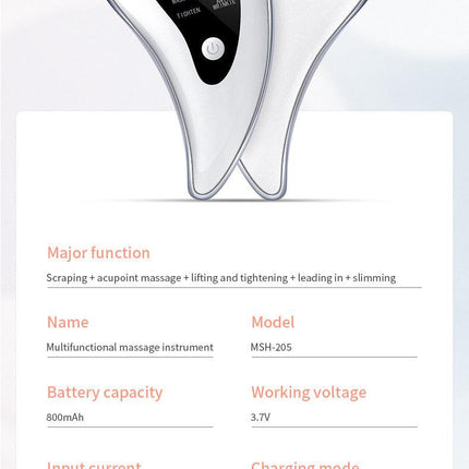 Electric Gua Sha Facial Massager with Heat, Vibration & LED Light Therapy - 4-in-1 Scraping Tool for Face Lifting, Skin Tightening & Anti-Wrinkle(White).