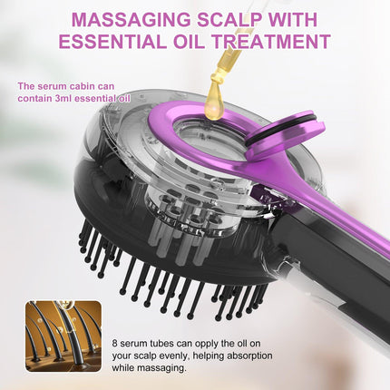 Electric Scalp Massager & Essential Oil Applicator Brush - 360 Kneading, 3 Modes, USB-C Rechargeable(grey).