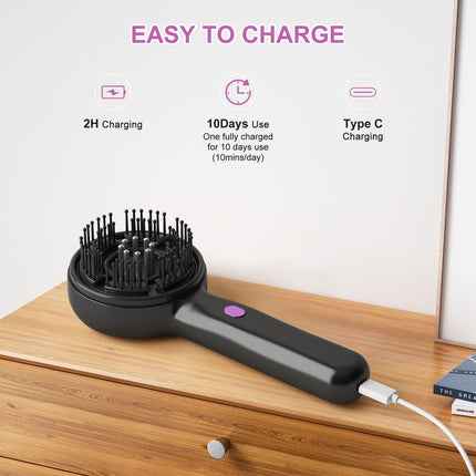 Electric Scalp Massager & Essential Oil Applicator Brush - 360 Kneading, 3 Modes, USB-C Rechargeable(grey).