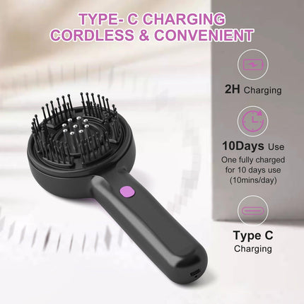 Electric Scalp Massager & Essential Oil Applicator Brush - 360 Kneading, 3 Modes, USB-C Rechargeable(red).