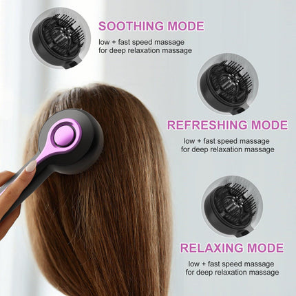 Electric Scalp Massager & Essential Oil Applicator Brush - 360 Kneading, 3 Modes, USB-C Rechargeable(red).