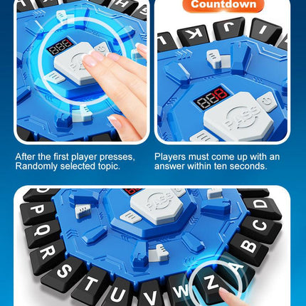 2pc Electronic Alphabet Categories Game - Fast-Paced Word Challenge for Family Fun(blue).