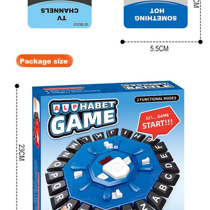 2pc Electronic Alphabet Categories Game - Fast-Paced Word Challenge for Family Fun(blue).