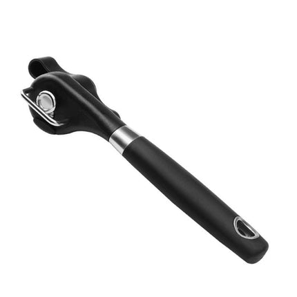 2pc Multifunctional Safe-Cut Can Opener - Smooth Edge, Ergonomic Handle(black).