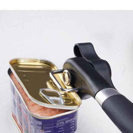 2pc Multifunctional Safe-Cut Can Opener - Smooth Edge, Ergonomic Handle(black).