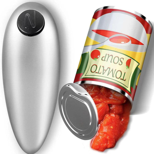 2pc One-Touch Electric Can Opener - Automatic Hands-Free Operation with Safety Smooth Edge(silver).