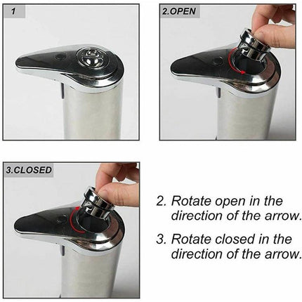 Touchless Automatic Soap Dispenser - Stainless Steel, Adjustable Volume, Infrared Sensor for Kitchen & Bathroom(Silver).