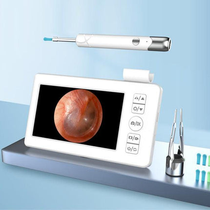 All-in-One Wireless Visual Ear Cleaner Kit with 4.3" IPS Display Screen(white).