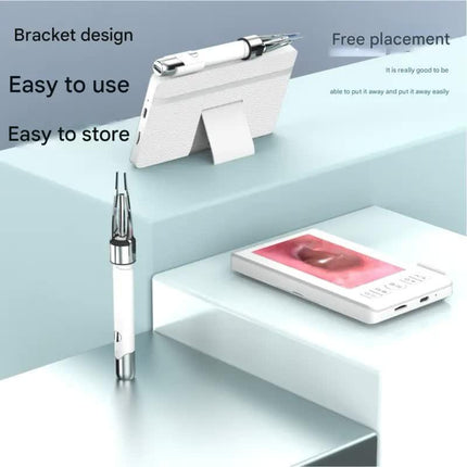 All-in-One Wireless Visual Ear Cleaner Kit with 4.3" IPS Display Screen(white).