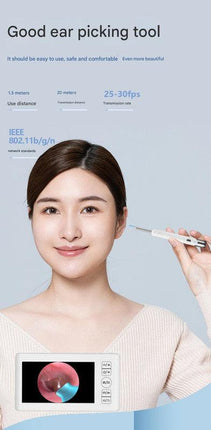 All-in-One Wireless Visual Ear Cleaner Kit with 4.3" IPS Display Screen(white).