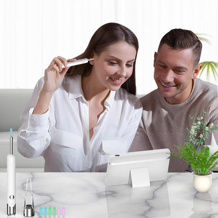 All-in-One Wireless Visual Ear Cleaner Kit with 4.3" IPS Display Screen(white).