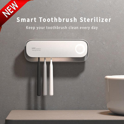 Smart UVC Toothbrush Sterilizer & Holder with Heat Drying, Radar Sensor Night Light(white).